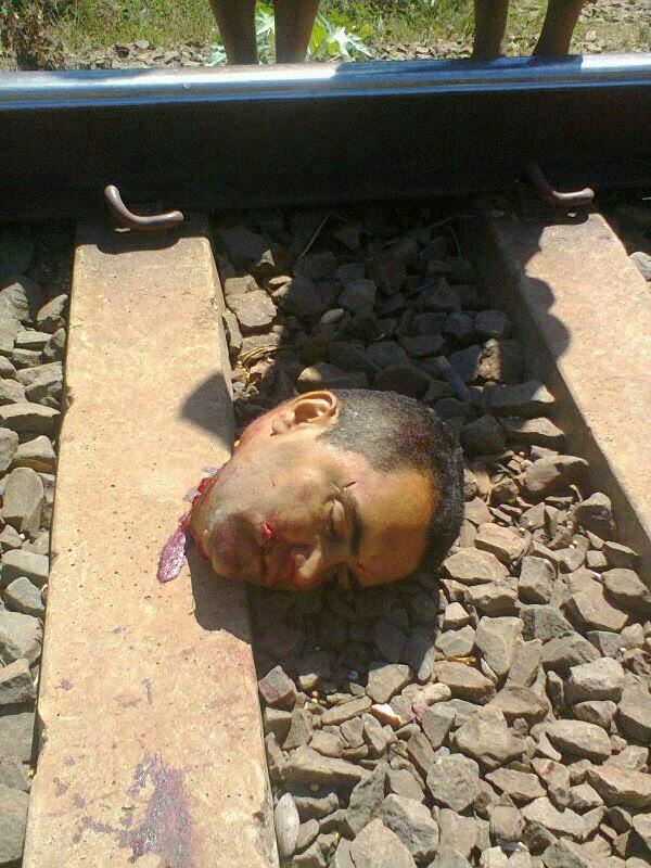 電車に吹っ飛ばされた飛び込み自殺者の頭部